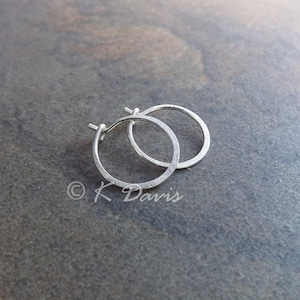 Brushed Finish Hoops Silver Small Hoops, hammered minimal hoop earrings, custom hoop earrings, jewelry gift, handmade hoops artistikat
