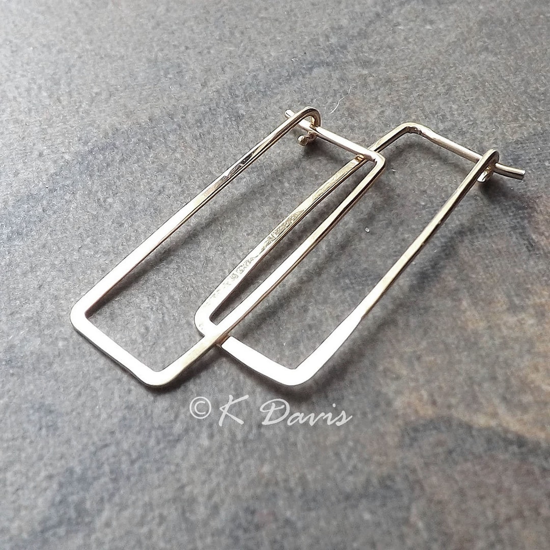 Silver Rectangle Earrings main image 1