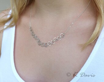 Choker Necklace Silver Necklace Small Swirl Handmade Choker Necklace Link Chain Womens Jewelry Gift for Her unique gifts