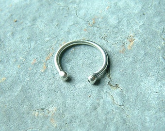 Sterling Silver Minimalist Ear Cuff Single, Simple Handmade Earcuff Earring