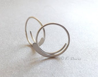 Hoop Earrings, Sterling Silver Open Hoops Hammered Silver Hoop Earrings custom hoops jewelry gift hoop earrings handmade small hoop earrings