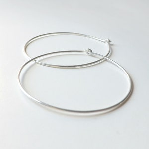 2 Inch Silver Hoop Earrings, Extra Large Silver Hoops Hammered Sterling Silver Hoop Earrings, jewelry gift for her, statement jewelry