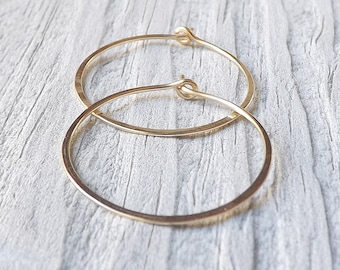 14k Gold Filled Hoop Earrings, Lightweight Minimalist Jewelry