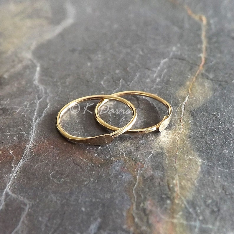 Solid Gold Sleeper Earring Hoop Endless Hoops 14k Gold Open Etsy