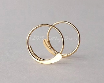 Gold Hoop Earrings Hammered Open Hoops 14k Gold Filled, womens jewelry gift for her, handmade hoops custom jewelry, see description