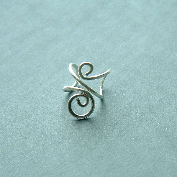 Silver Ear Cuff Swirl Sterling Silver Earcuff single earring no pierce simple earring minimal jewelry gift sterling silver dainty earrings