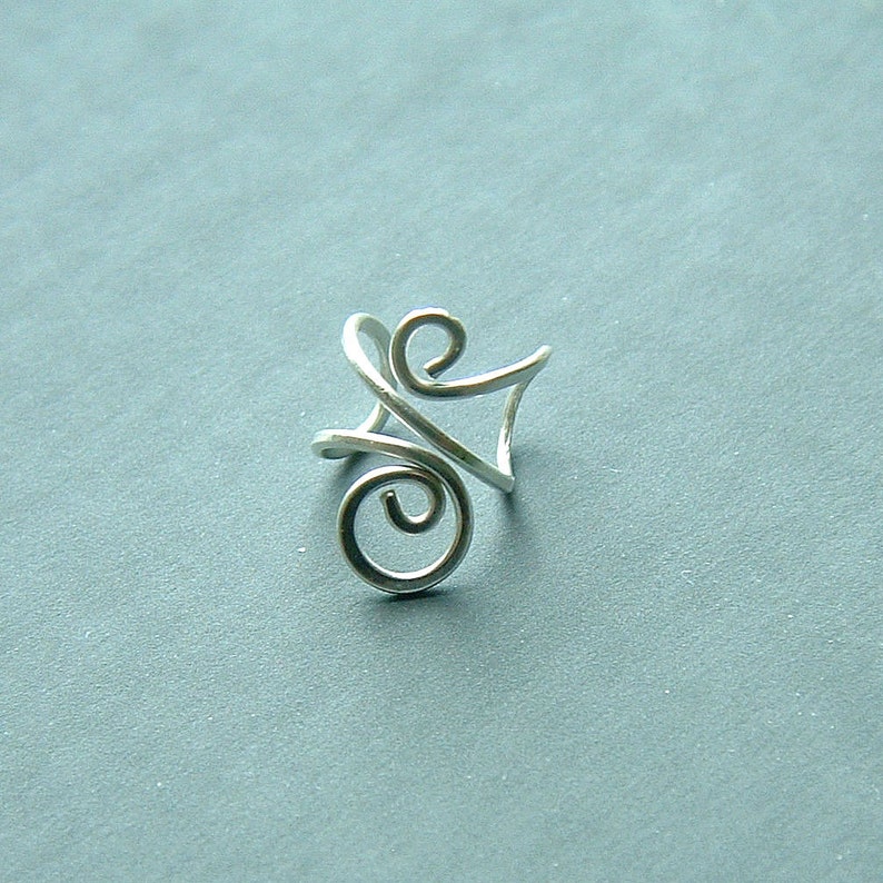 Silver Ear Cuff Swirl Sterling Silver Earcuff earring no pierce simple earring minimalist jewelry gift sterling silver dainty earrings