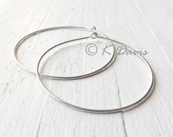 Large Silver Hoops, 2 Inch Sterling Silver Hoop Earrings, Hammered Sterling Silver Hoops maximalism jewelry gift for her, statement earrings