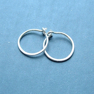Small Sterling Silver Hoop Earrings Handmade Silver Hoops, Womens gift for her, men Unisex Gift, sterling silver dainty earrings