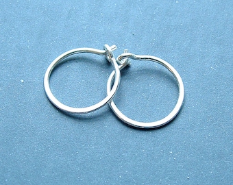 Small Sterling Silver Hoop Earrings Handmade Silver Hoops, Womens gift for her, men Unisex Gift, sterling silver dainty earrings