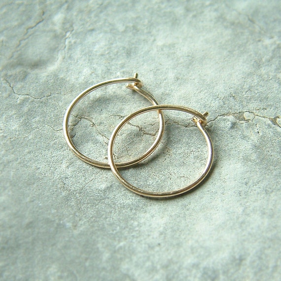 Small gold hoops etsy Clearance