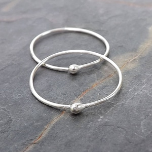 Hoop Earrings Sleeper Hoops, Open Hoop Earring, Silver Hoop, Lightweight Simple Minimalist, womens gift idea unique gifts