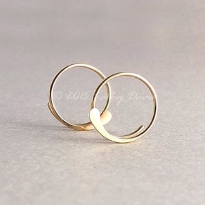 Hoop Earrings Gold Filled Hammered Simple Gold Open Hoops, Choose Your Size, jewelry gift for her, yellow gold hoops, handmade hoops
