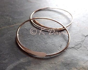 Gold Hammered Open Hoops, 14K Gold Filled Hoop Earrings Yellow gold or Rose Gold choose your size jewelry gift for her statement earrings