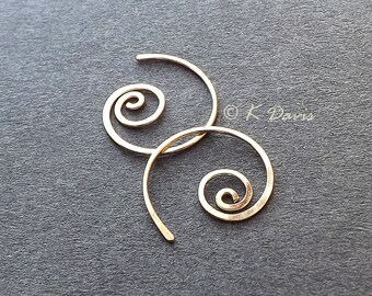Gold Hoop Earrings Small Spiral Hoop Earrings Gold Filled Coiled Hoops Nautilus Spiral Gift Women unique gift for her, statement earrings