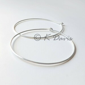 Large Hoop Earrings 2 Inch Silver Hoops, Minimal Hoop Earring Lightweight Sterling Silver Jewelry, Women Gift for her, statement earrings