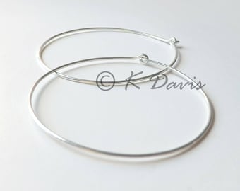 Large Hoop Earrings 2 Inch Hoops, Lightweight Sterling Silver Jewelry, Jewelry Gift for her