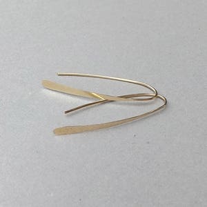 Hoop Earrings Gold Open Hoops Arc Earrings, Horseshoe Hoops, Wishbone Earrings Gold Filled Threader Hoop Earrings, jewelry gift for her