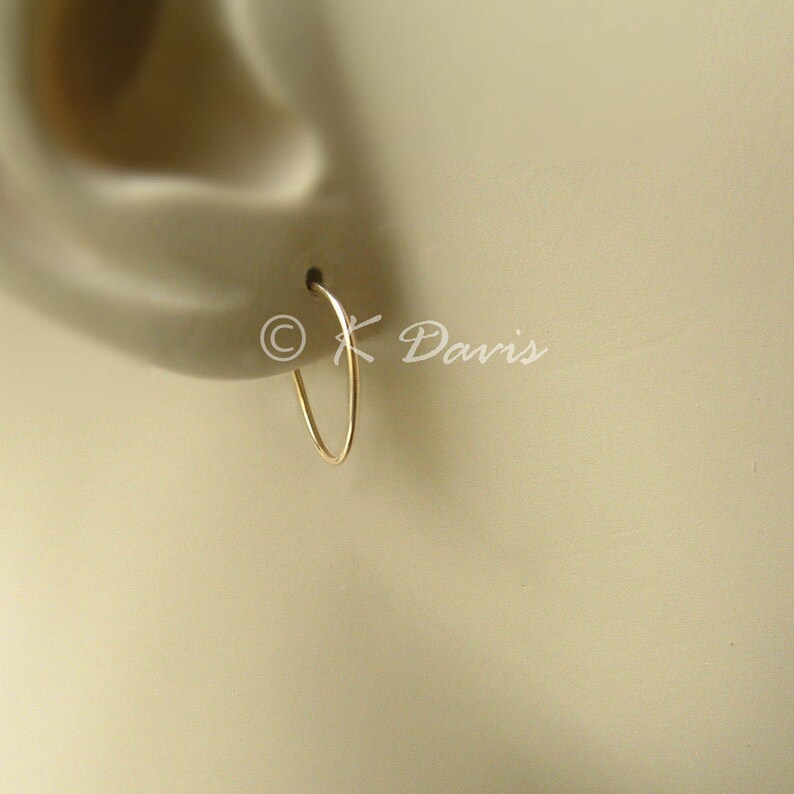 14k Gold Hoops Small Hoops Solid Gold Hoop Earrings Minimal Etsy