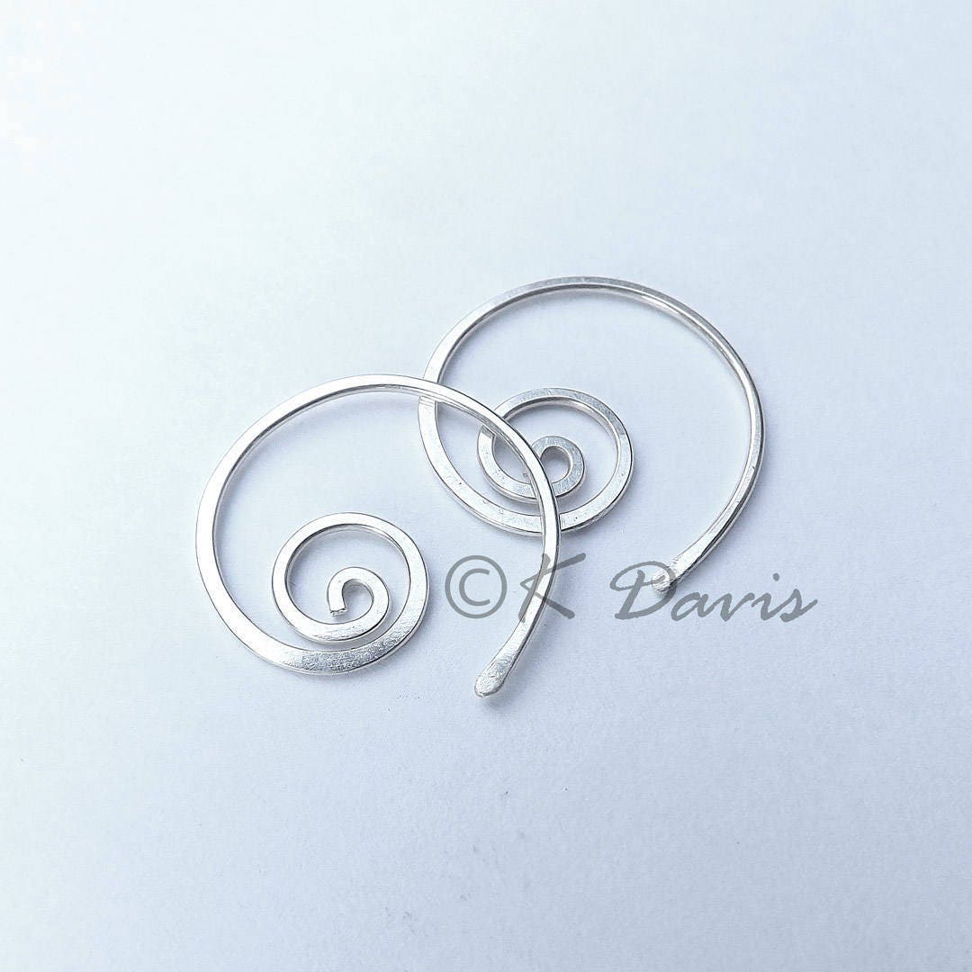 Pendientes De Plata De Ley 925 En Forma De Espiral Con Piedras (Amatista, Lapislázuli, Etc.) - Tamaño 42x12.8 Mm - Incluye Caja De Regalo