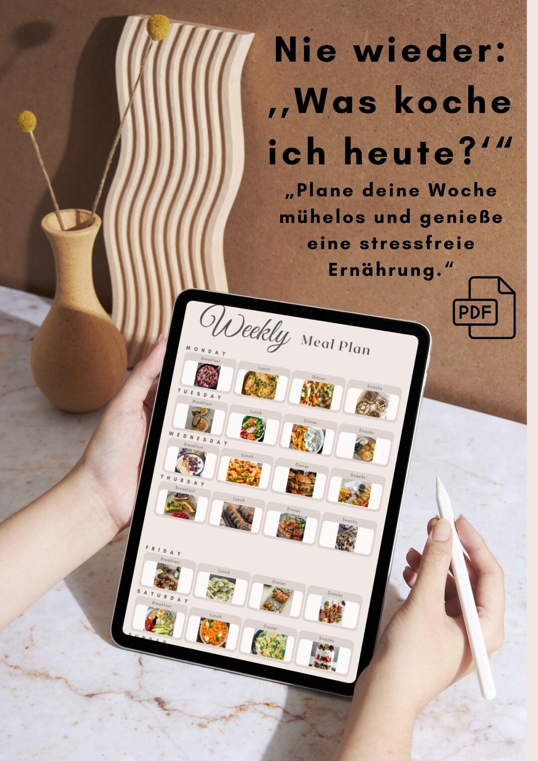 Meal Planner Printable Weekly Meal Planner Meal Plan Template PDF Meal ...