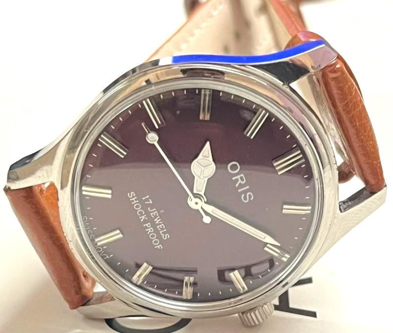 ORIS 手巻き時計 17ジュエル ブラウンレザー ORIS 手巻き時計 17ジュエル ブラウンレザー ORIS 手巻き時計 17
