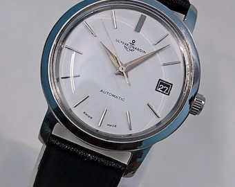 Swiss Made Vintage Ulysse Nardin Automatic 21-Jewels SS Date Men's 70s Made Wristwatch