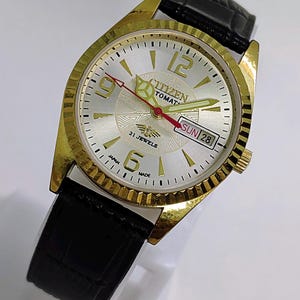 Vintage Citizen Automatic Watch: 21-Jewels Day-Date, Restored Japanese Mens Wristwatch