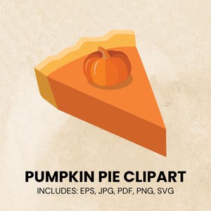 Pumpkin Pie Clipart: Fall Graphics for Crafts (Digital Download)