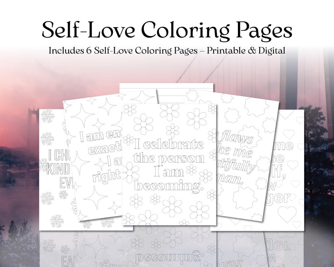 Self-love Affirmation Coloring Pages: Printable Quote Designs (PDF ...