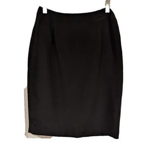 Linda Allard Ellen Tracy Women Black Silk Skirt 2 Petites Classic Officewear
