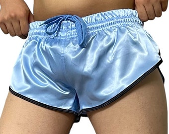 Sporty Sprint-Inspired Nylon Satin High Cut Shorts