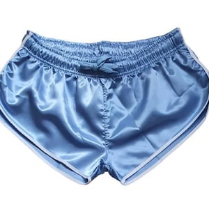 Sporty Sprint-Inspired Nylon Satin High Cut Shorts