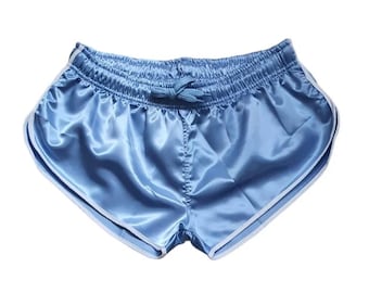 Sporty Sprint-Inspired Nylon Satin High Cut Shorts
