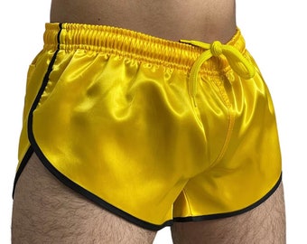 Sporty Sprint-Inspired  Nylon Satin High Cut Shorts