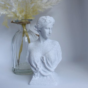White Marble Female Bust Statue - 6&quot; Tall | Elegant Home & Office Decor