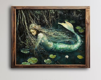 人魚のアートワーク、ファンタジー ウォール アート、リトル