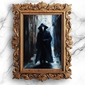 Gothic Plague Doctor Art Print | Eerie Digital Download for Halloween Decor | Printable Dark Wall Art - PRT-22