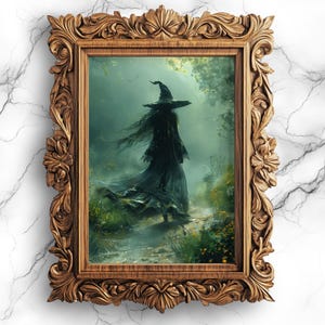 Verzauberter Wald Wicked Witch Poster | Digitaler Kunstdruck | Spaziergang im Wald | Gothic Wandkunst | Hexerei Dekor | Dunkle Fantasie - WIT-14