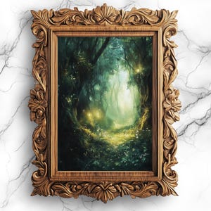 Magical Woodland Oil Painting Download - Enchanted Trees Artwork, Dark Academia Bedroom Wall Decor - SCE-104