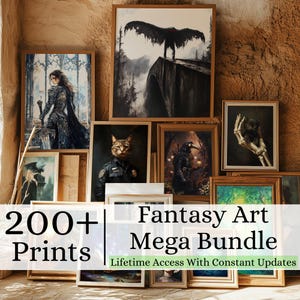 Fantasy Mega Bundle Digital Art Prints Wall Art Set for Home and Kitchen Decor Dark Academia Aesthetic Gothic Printable Posters