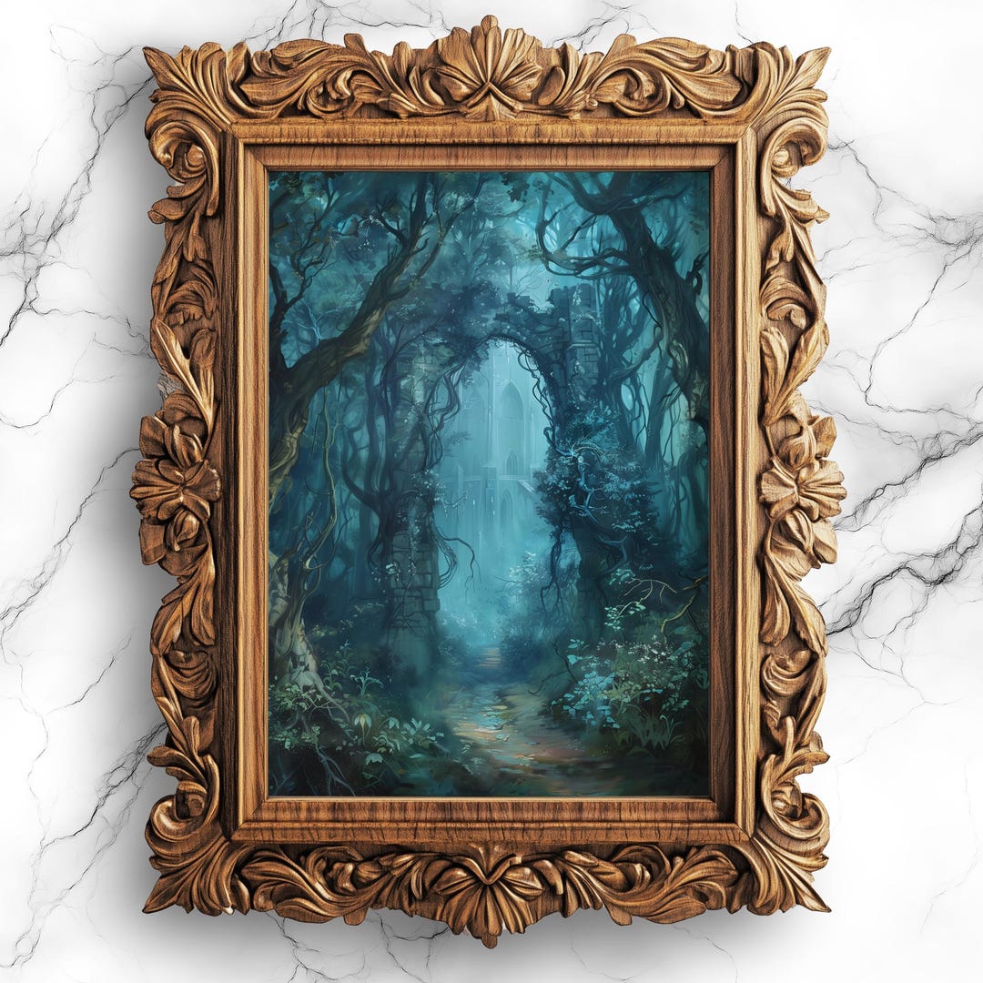 Magical Forest Digital Wall Art Poster | Enchanting Woodland Painting ...