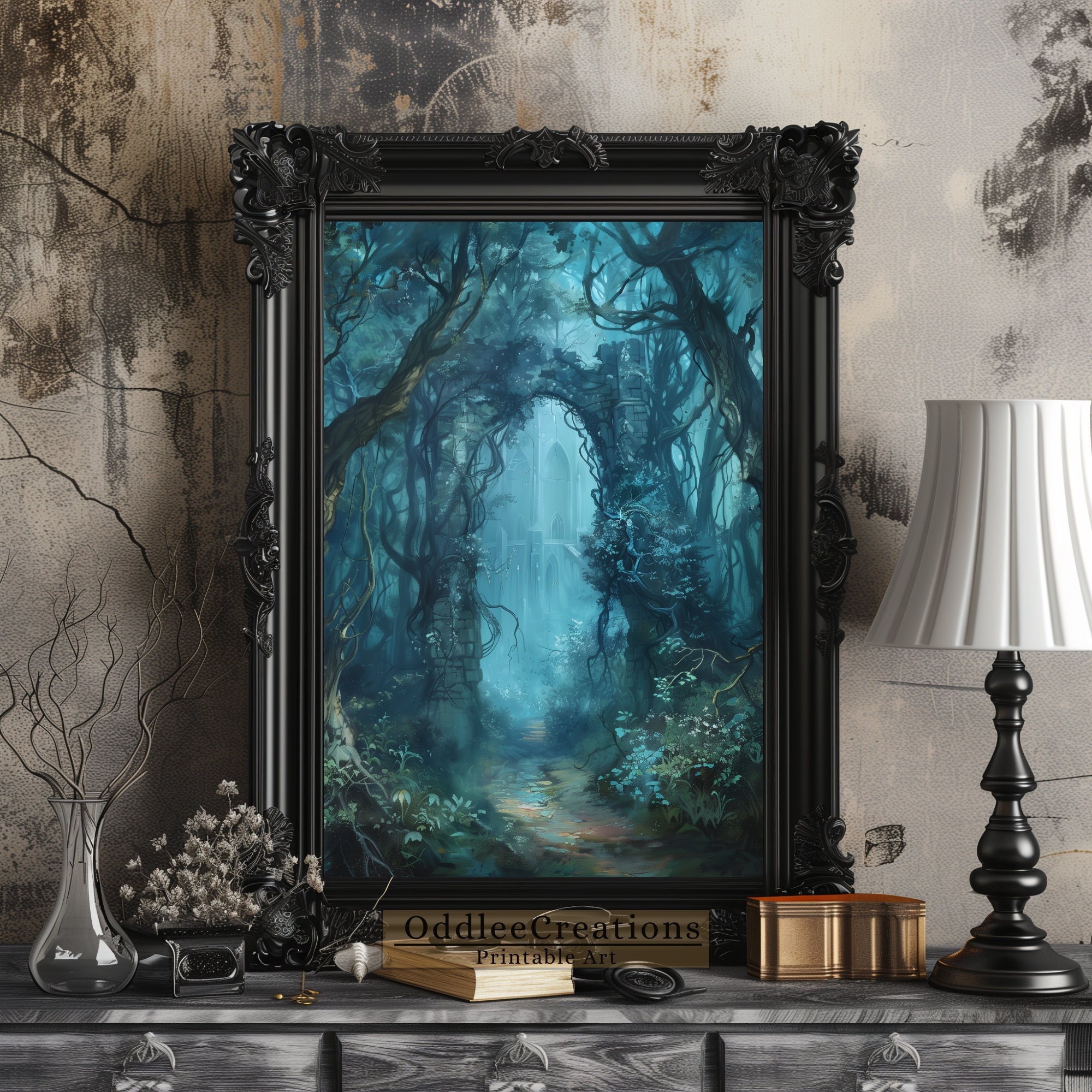 Magical Forest Digital Wall Art Poster | Enchanting Woodland Painting ...