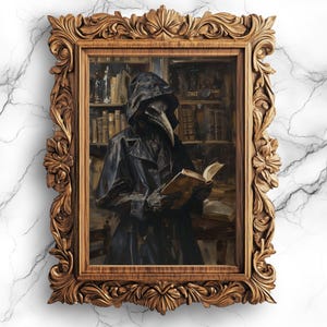 Historische Pest Doktor Forschung Digitales Poster - Vintage medizinische Illustration, Gothic druckbare Wandkunst, dunkles Academia Dekor - PRT-10