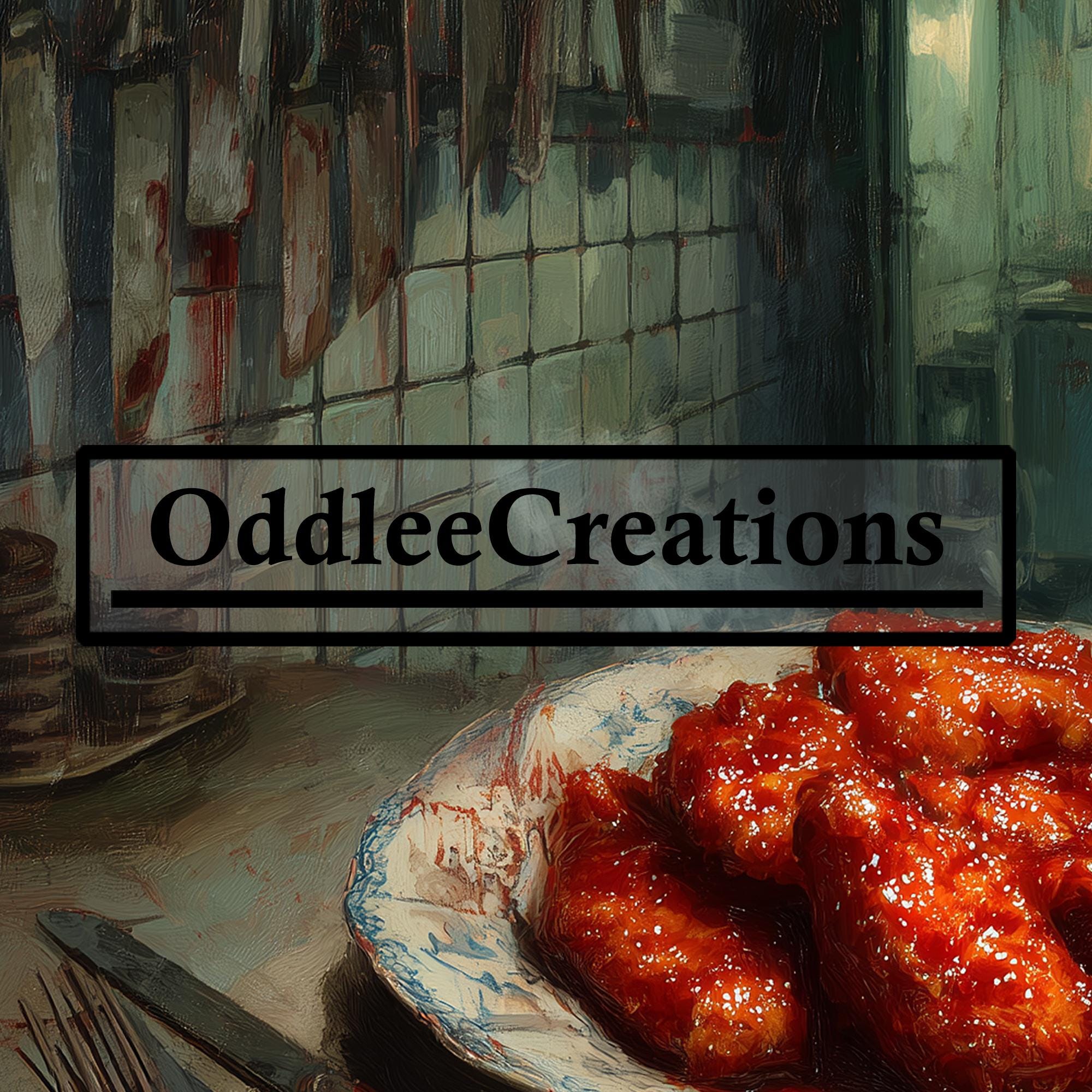 Creapy Kitchen Drawing Chicken Tenders Spooky Kitchen Artwork Creepy Chef Oil Painting ...