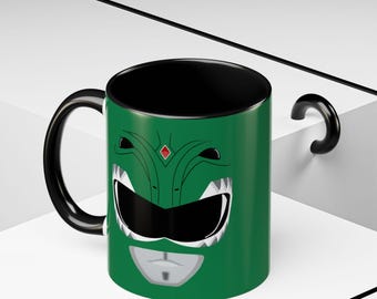 グリーンレンジャーコーヒーマグ：マイティ・モーフィン・パワーレンジャー、両面印刷
