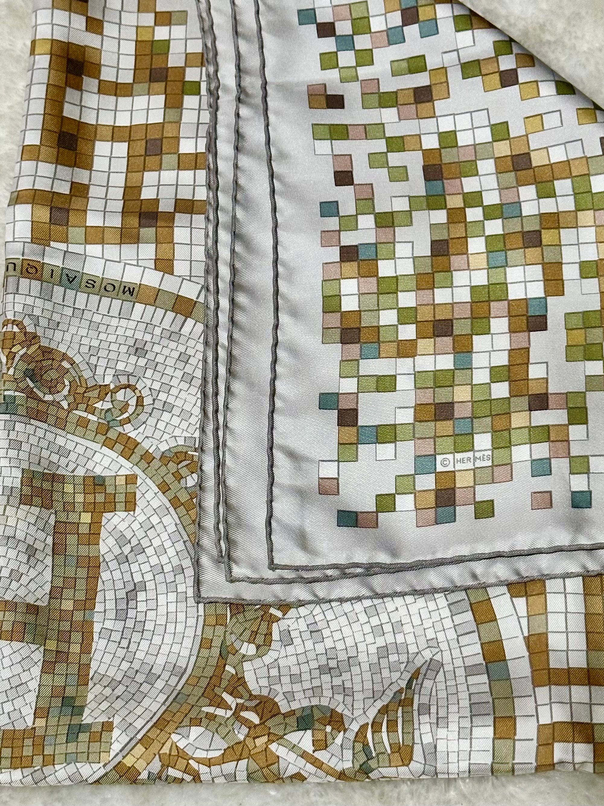 HERMÈS Special Rare Limited Edition 100% Silk Scarf Mosaique