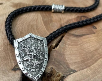 St. George the Victorious Silver Orthodox Christian Pendant Men's Protection Necklace Gift for him Icon Pendant 39x22mm Religious Charm
