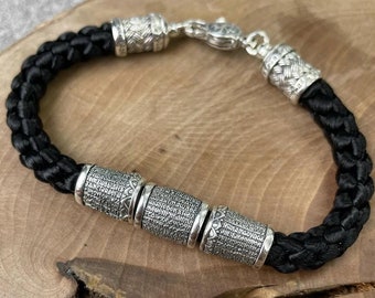 925* silver Orthodox prayer bracelet "Psalm 90" christian bracelet men's protection gift orthodox armband religious jewerly