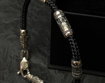 925 Silver & 5mm Silk Orthodox Bracelet with SAINT inserts handmade Prayer bracelet for Him Armband Christian Bracelet Religious Jewelry
